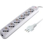 Presa Multipla a 6 Posti Italiana Bipasso/Schuko Spina 16A TECHLY
