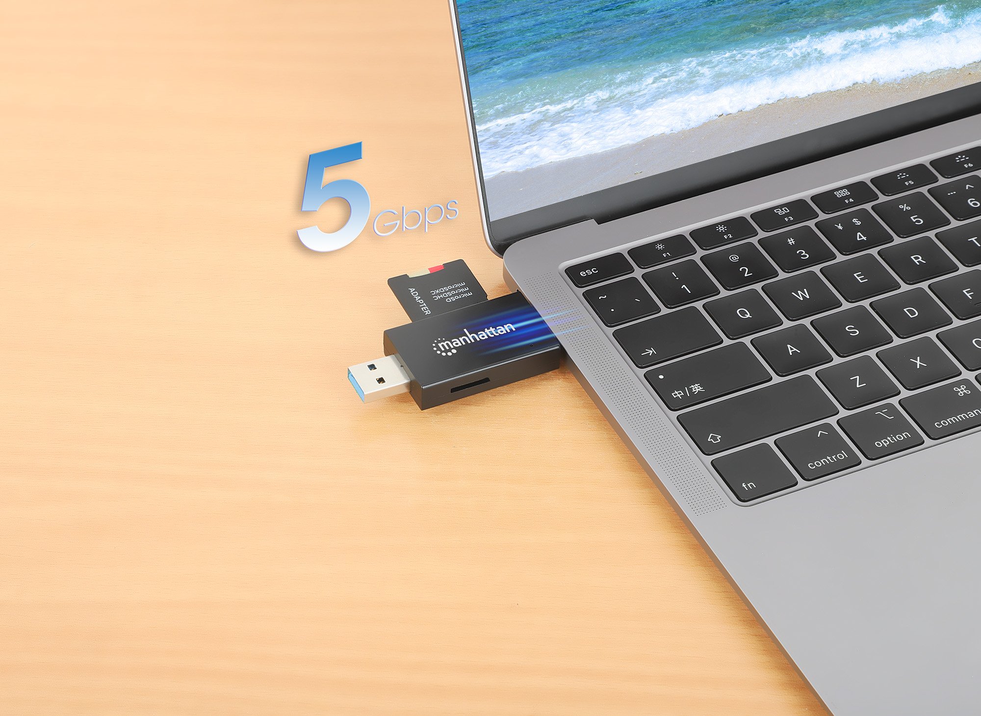 Lettore/Scrittore USB 3.0 Combo USB-C™/USB-A Multi-Schede MANHATTAN - immagine 2