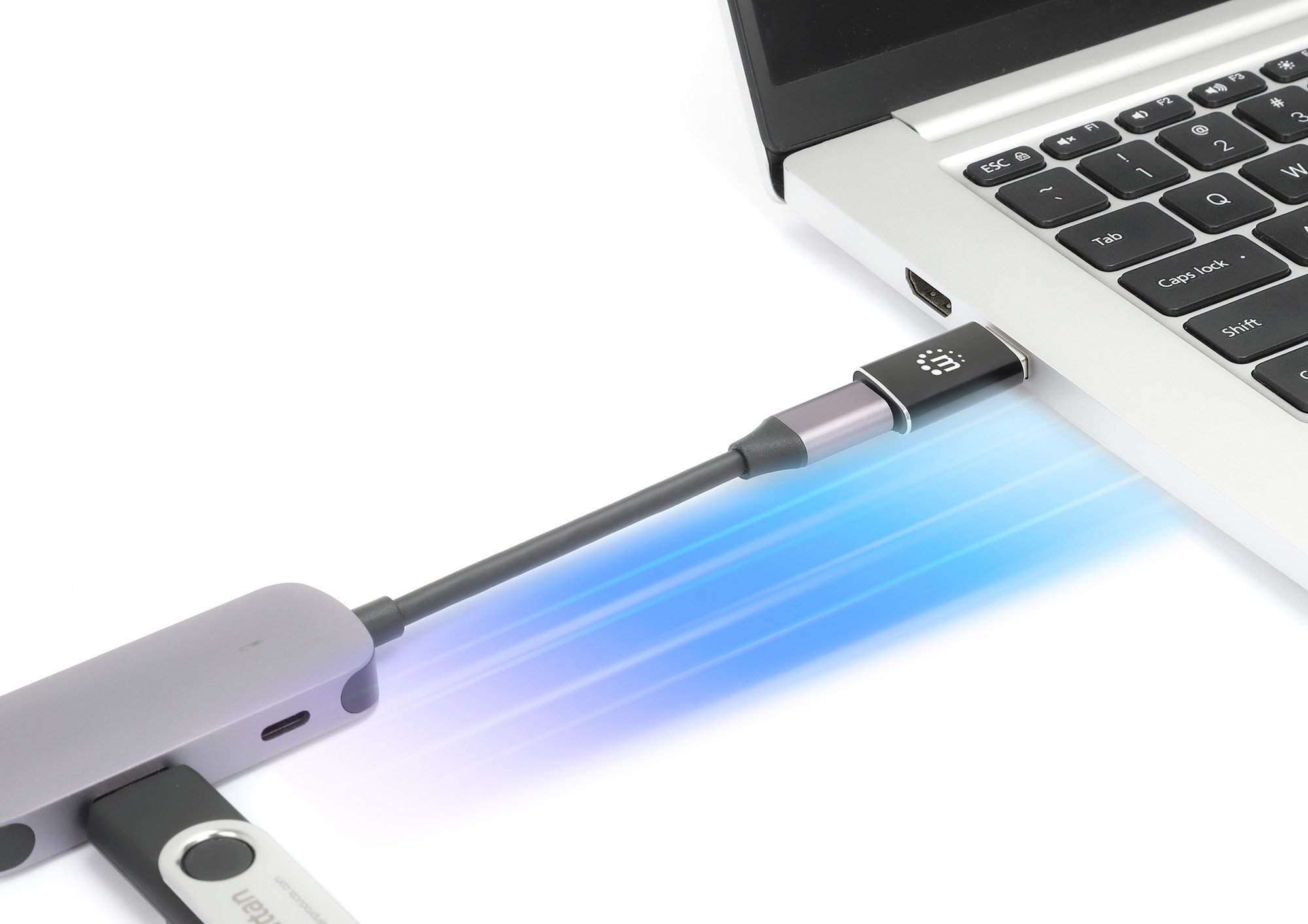 Adattatore Convertitore USB 3.2 USB-A Maschio a USB-C™ Femmina MANHATTAN - immagine 2