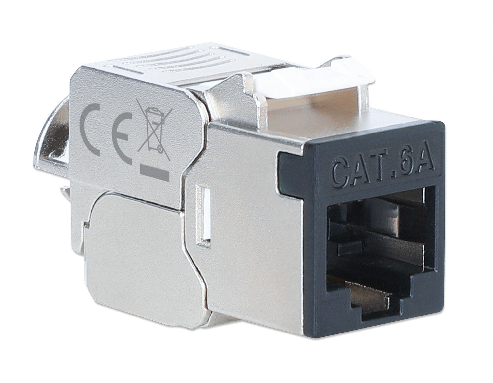 Frutto Keystone RJ45 Cat.6A 10G Slim STP Toolless Nero INTELLINET - immagine 2