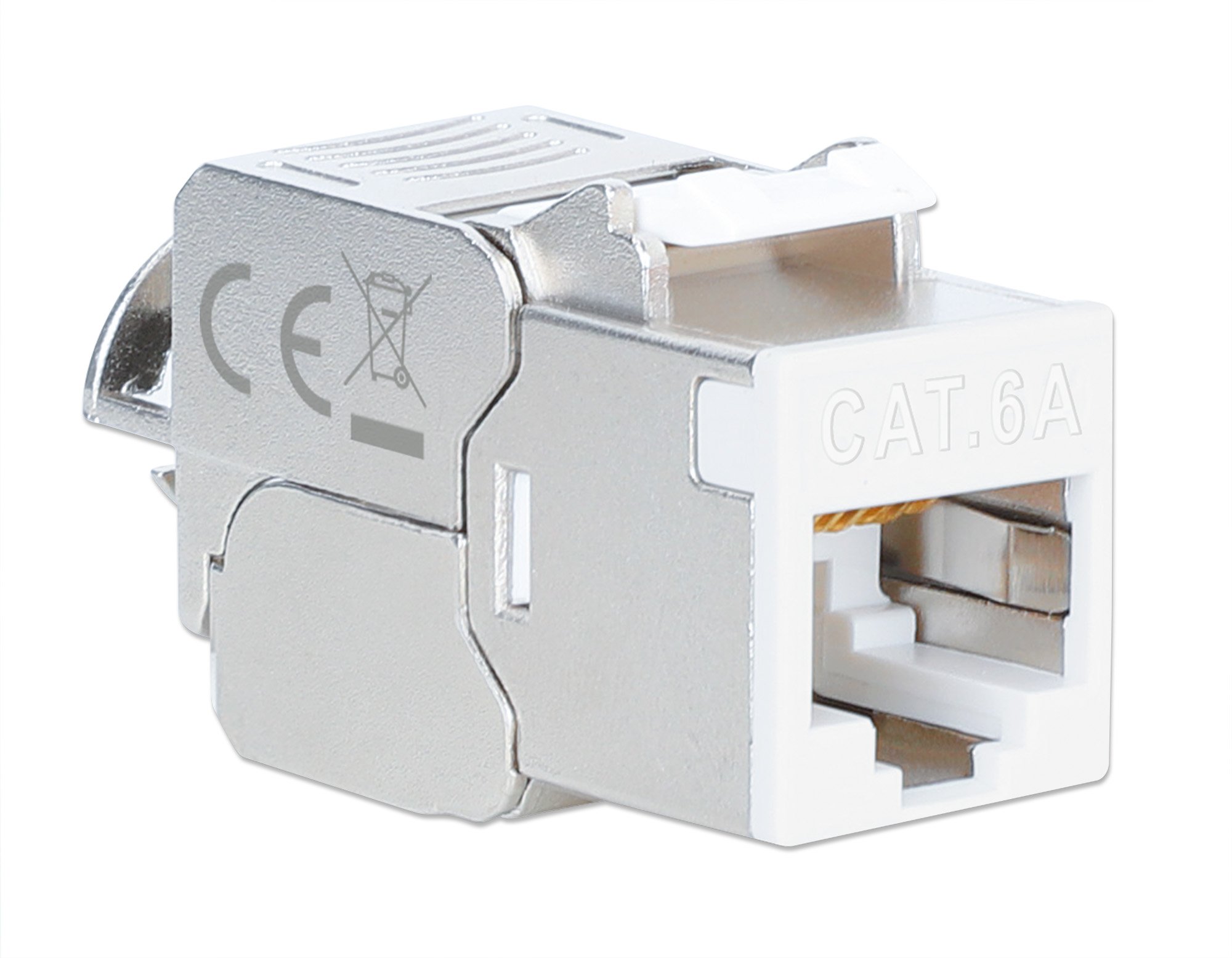 Frutto Keystone RJ45 Cat.6A 10G Slim STP Toolless Bianco INTELLINET - immagine 2
