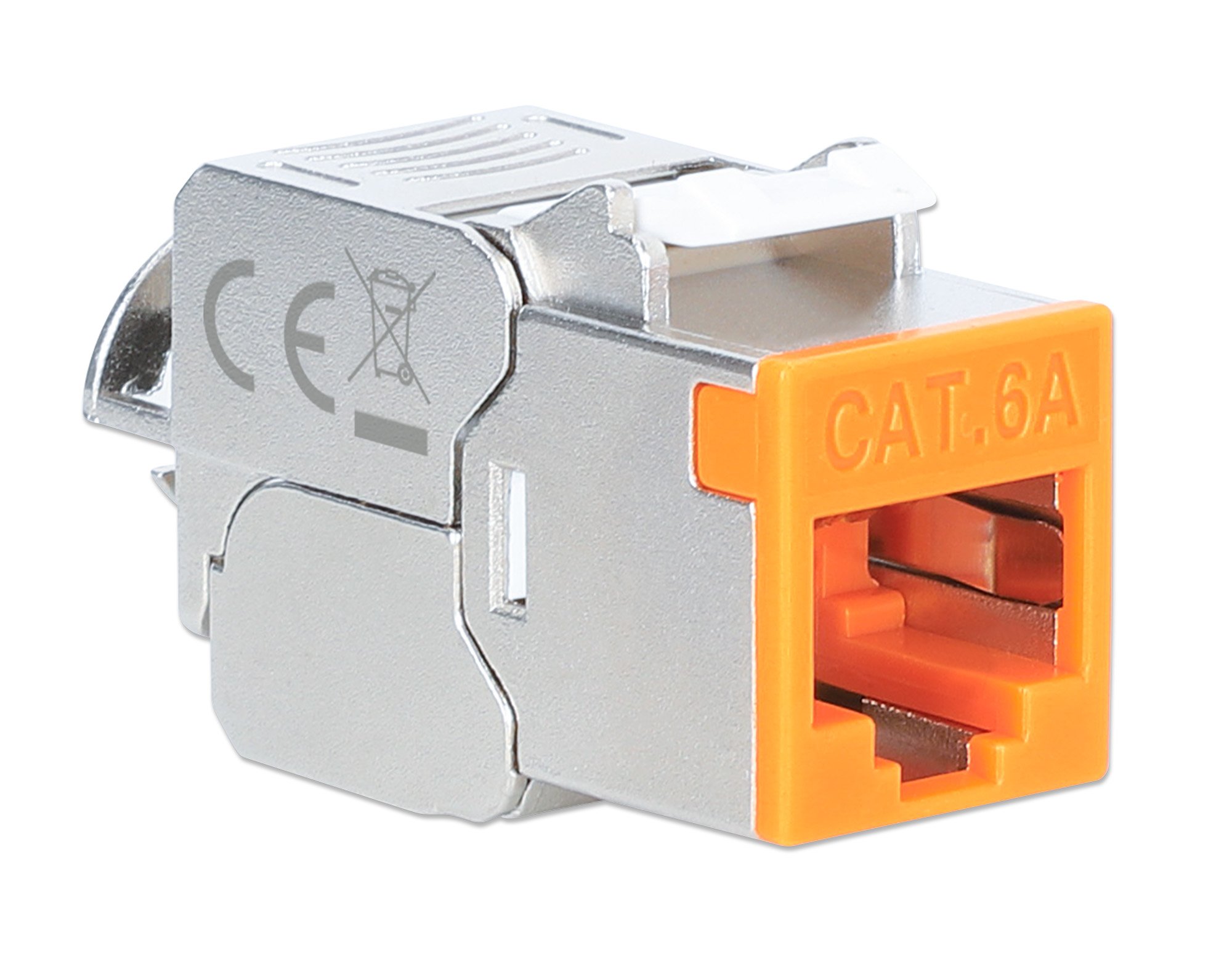 Frutto Keystone RJ45 Cat.6A 10G Slim STP Toolless Arancione INTELLINET - immagine 2