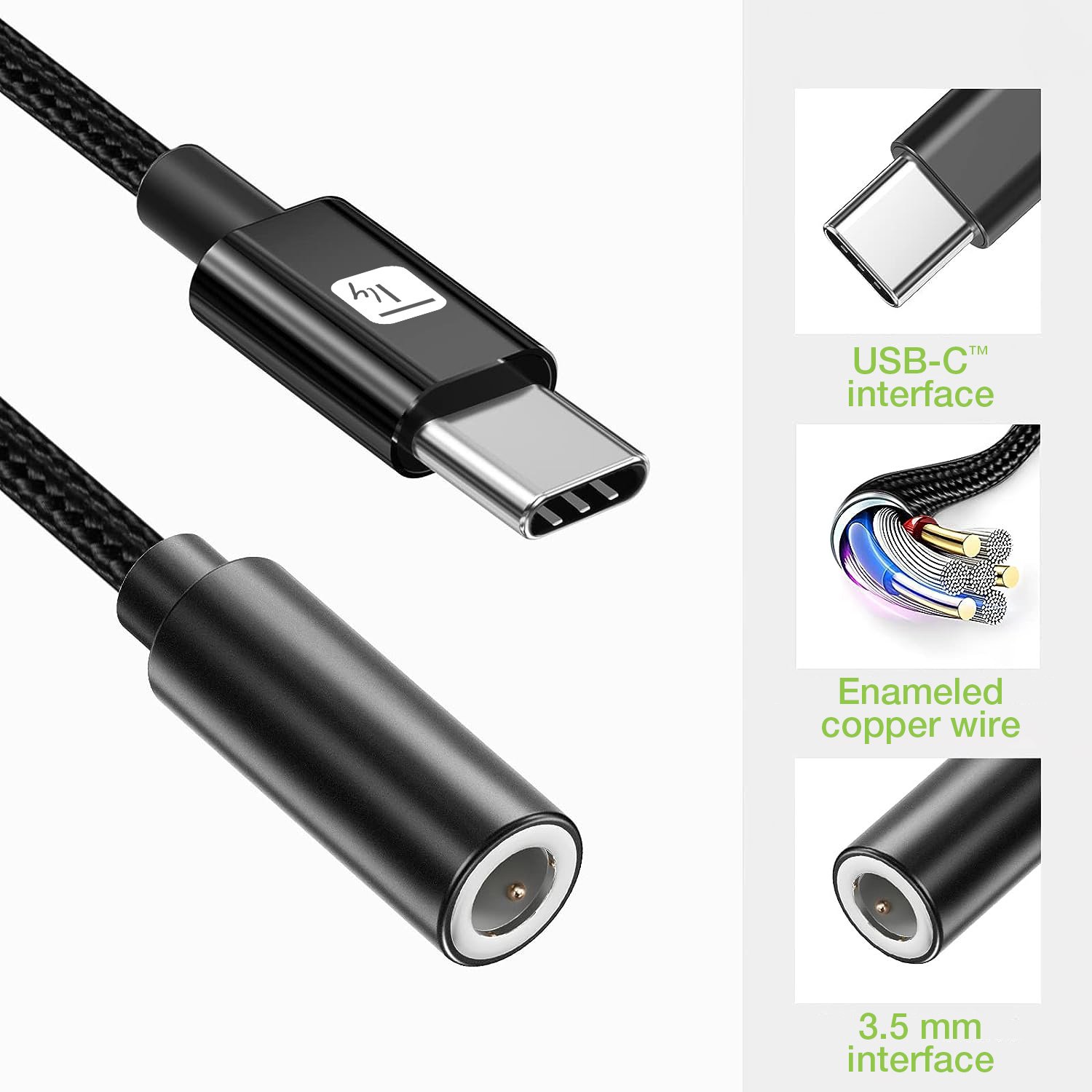 Cavo Adattatore Cuffie da USB-C™ a Jack Audio 3.5'' Chip DAC TECHLY - immagine 10