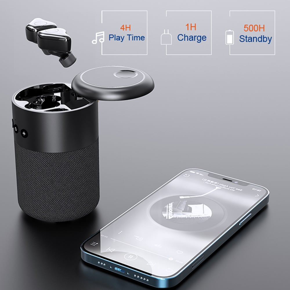 Altoparlante BT v5.1 con Auricolari Wireless e Custodia di Ricarica 2 in 1 TECHLY - immagine 9