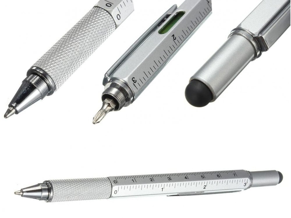Penna a Sfera Multifunzione 5 in 1 con Cacciavite Bolla e Righello INTELLINET - immagine 8
