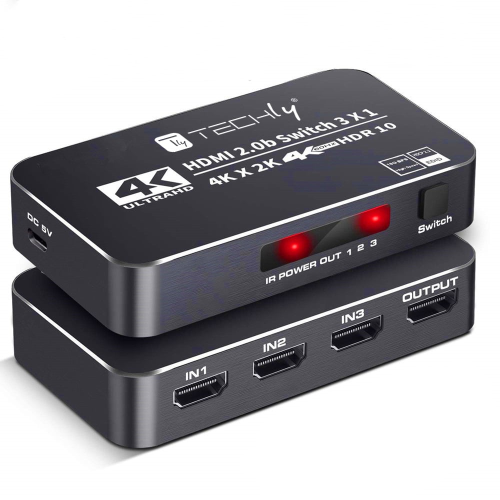 Switch HDMI 2.0b 3in 1out 4K HDR HDCP2.2 con Telecomando TECHLY - immagine 10