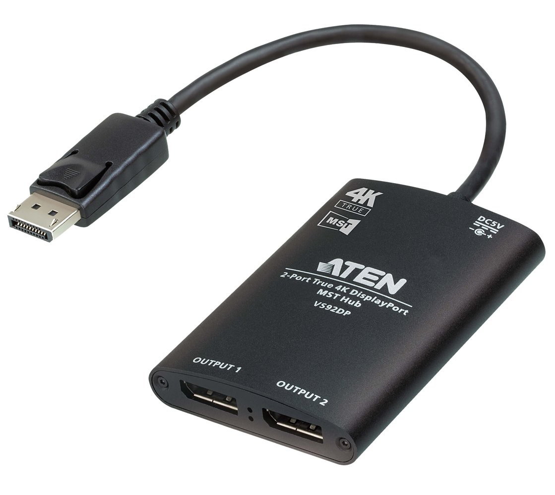 Hub True 4K DisplayPort MST a 2 porte, VS92DP ATEN