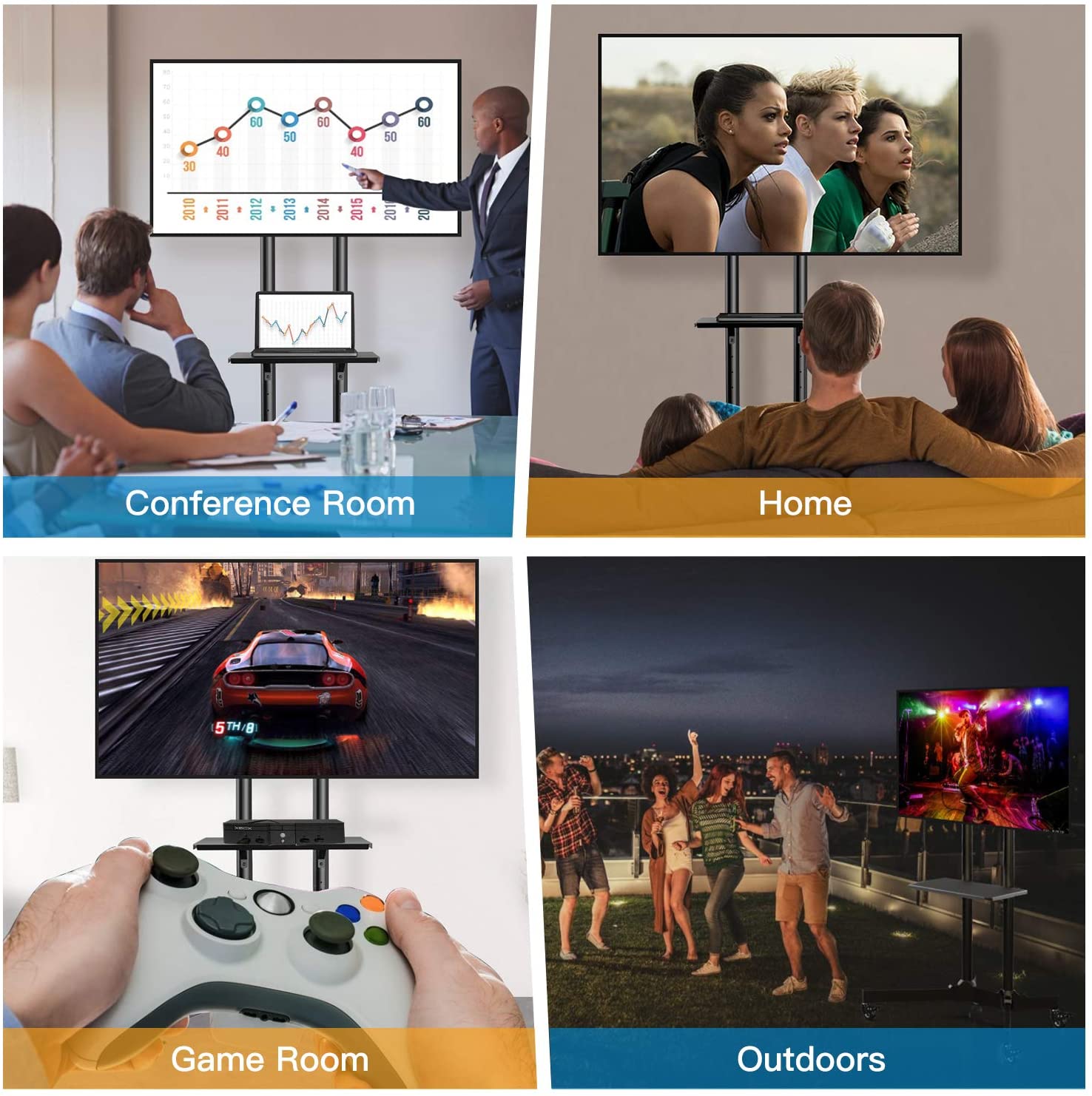 Trolley da Pavimento con Mensola per TV LCD/LED/Plasma 37-70'' TECHLY - immagine 8