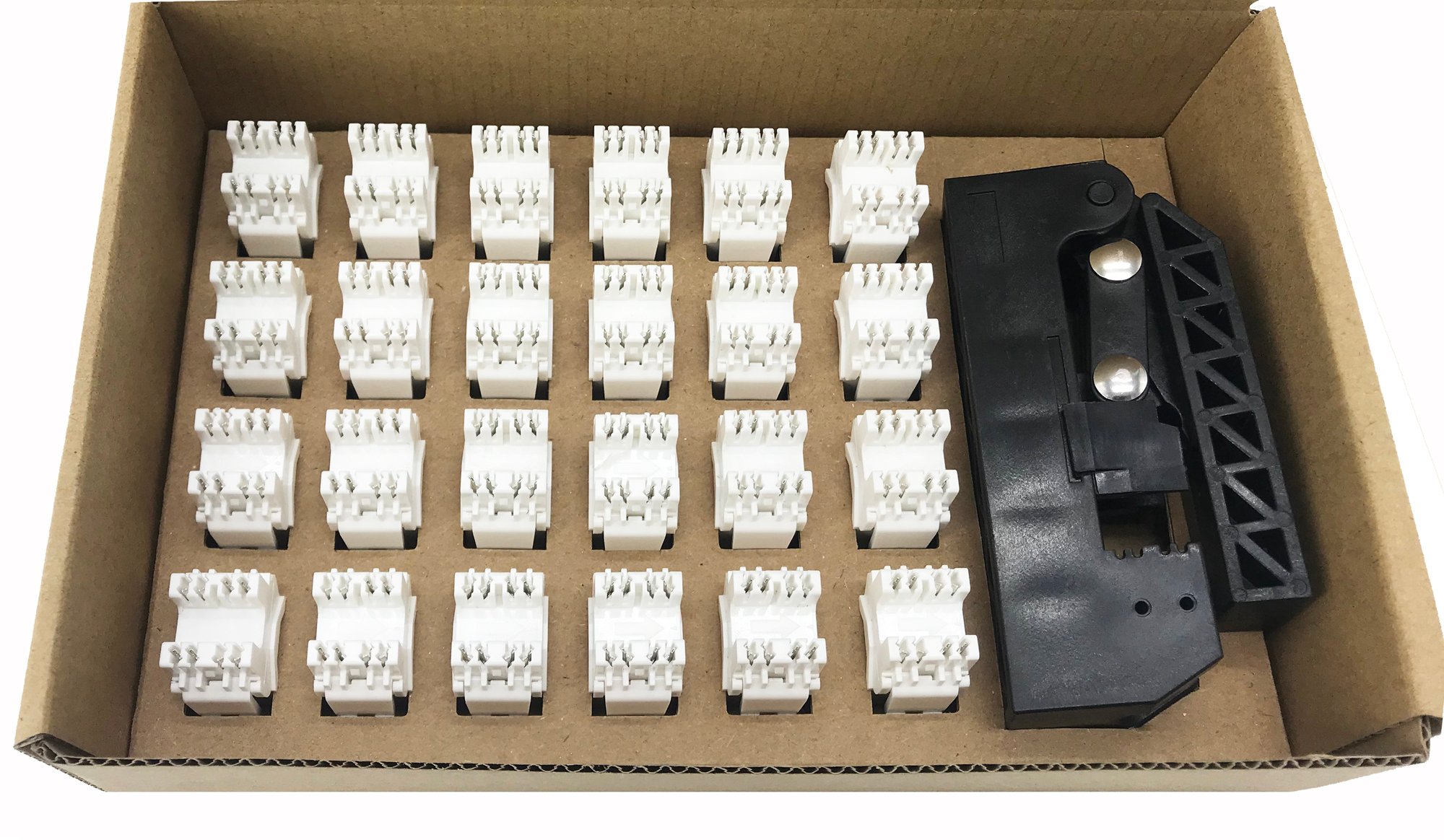 Kit 24 Frutti Cat.6 UTP 180° Keystone con Pinza Crimpatrice TECHLY PROFESSIONAL