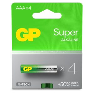 Confezione 4 Batterie Super Alcaline Ministilo AAA 24A/LR03 GP BATTERIES