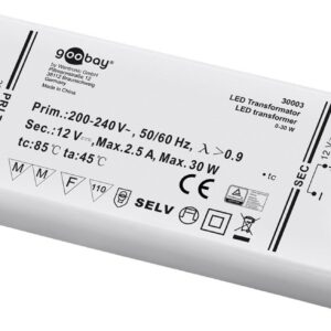 Trasformatore per Illuminazione LED da 12 V (DC)/30 W GOOBAY