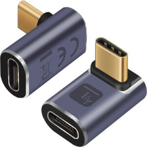 Adattatore USB-C&trade; Maschio/Femmina Angolato 90&deg; 40Gbps 4K e 8K TECHLY