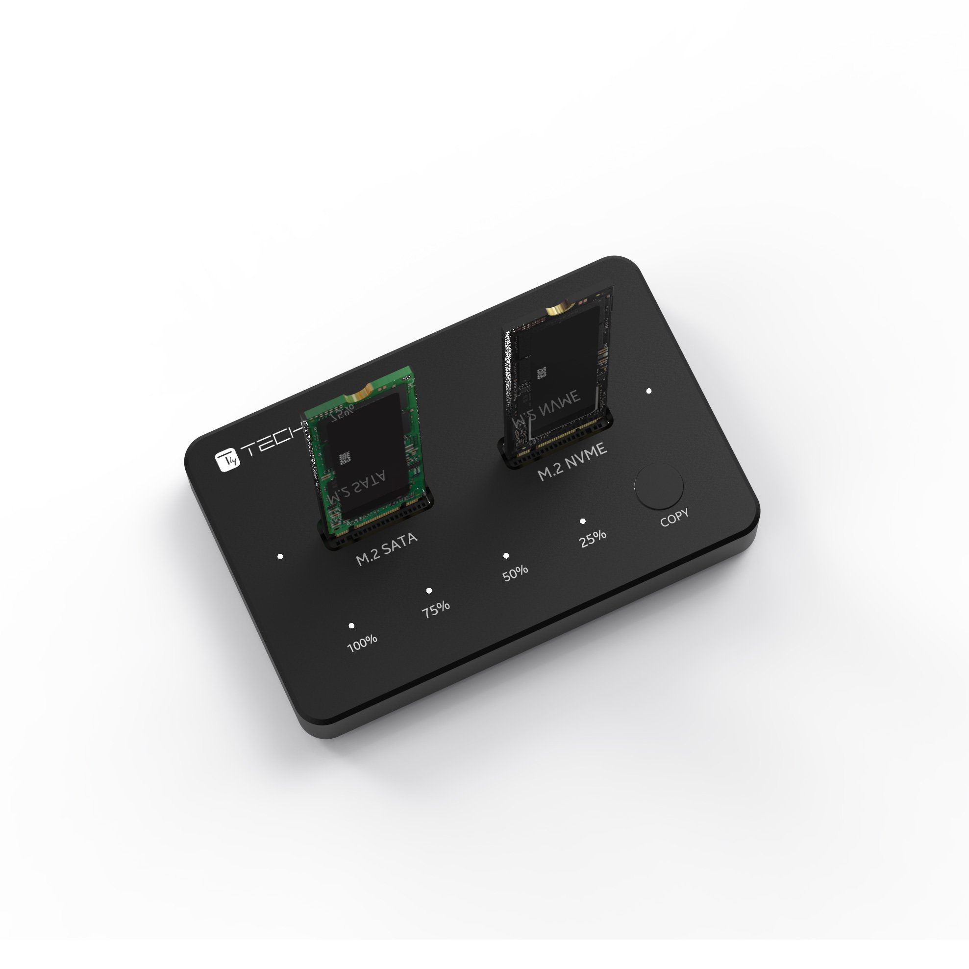 Docking Station Dual-Bay SSD M.2 NVME PCIe SATA 10 Gbps Duplicatori Clone Offline TECHLY - immagine 10