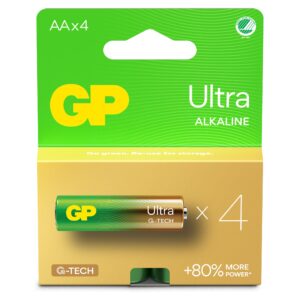 Confezione 4 Batterie GP Ultra Alcaline Stilo AA 15AU/LR6 GP BATTERIES