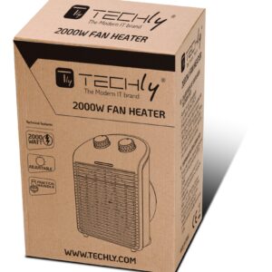 Termoventilatore Portatile 2 Regolazioni di Riscaldamento con Ventilazione IP21 2000W TECHLY