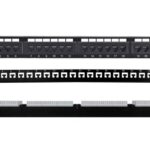 Pannello Patch UTP 24 Posti Cat.6 1U con barra gestione cavi removibile Nero TECHLY PROFESSIONAL
