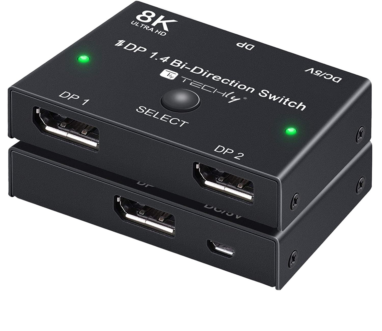 Switch Bidirezionale Convertitore Splitter DisplayPort 8K DP1.4 per Sorgenti Multiple e Display TECHLY