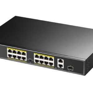 Switch PoE+ 10/100M a 16 Porte con 2GbE e 1 Porta SFP, FS1018PS1 CUDY