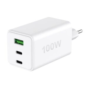 Caricatore Alimentatore GaN 100W 2x USB-C&trade; 1x USB-A Power Delivery Fast Charger Bianco FONTASTIC