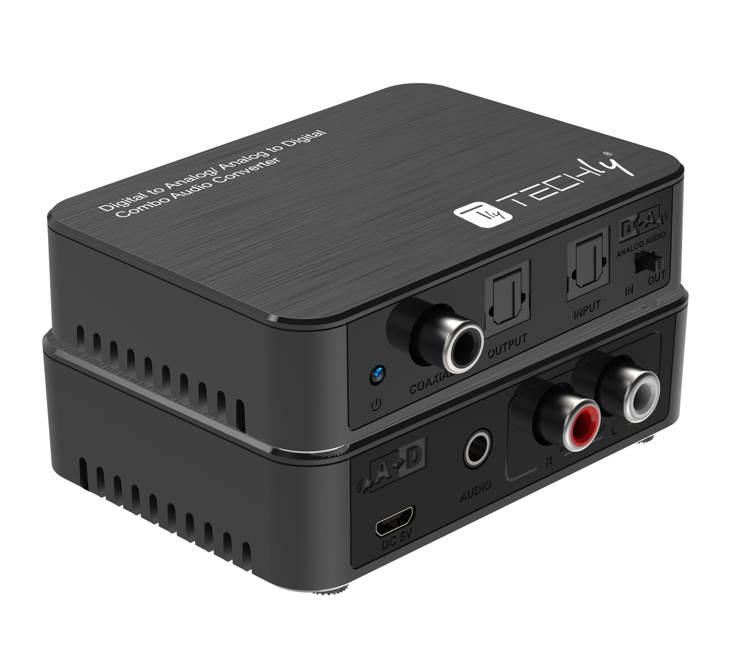 Convertitore Audio da Digitale ad Analogico / da Analogico a Digitale SPDIF Toslink Stereo 3,5'' TECHLY