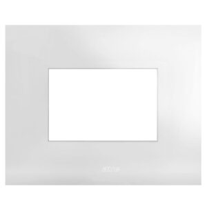 Placca Serie Smart44 in Metallo 3 Moduli Bianco Lucido AVE