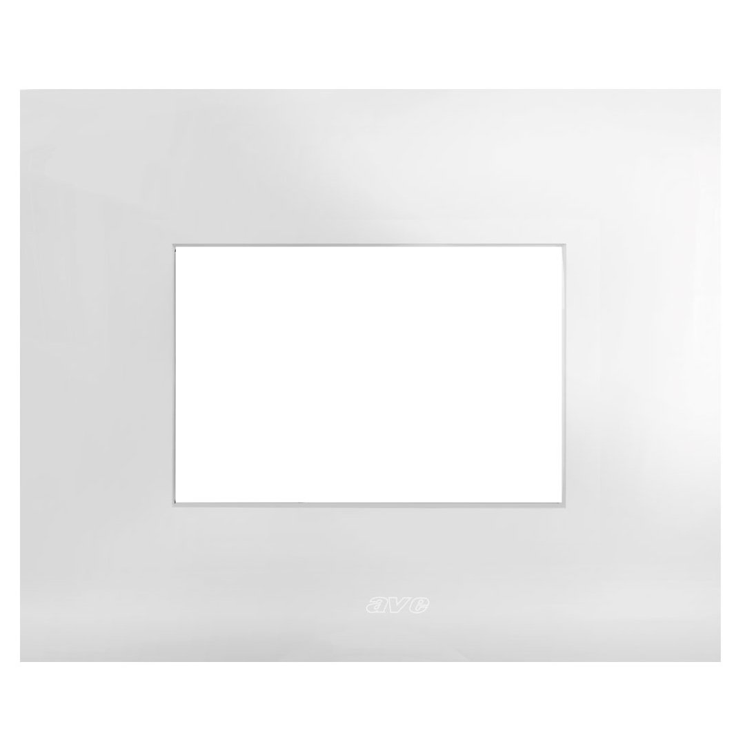 Placca Serie Smart44 in Metallo 3 Moduli Bianco Lucido AVE