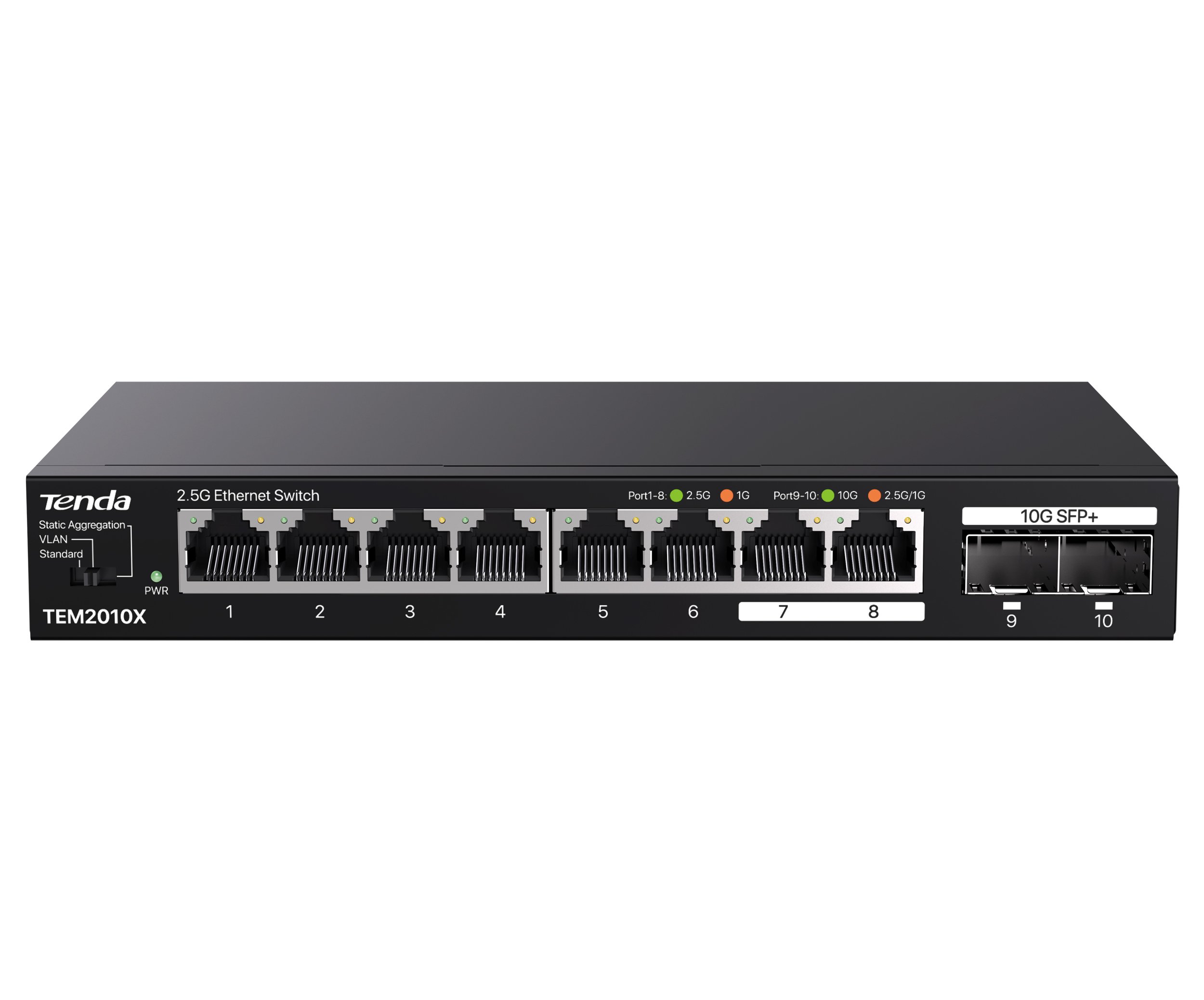 Switch con 8 porte 2.5G Ethernet e 2 porte SFP+ da 10G, TEM2010X TENDA - immagine 2
