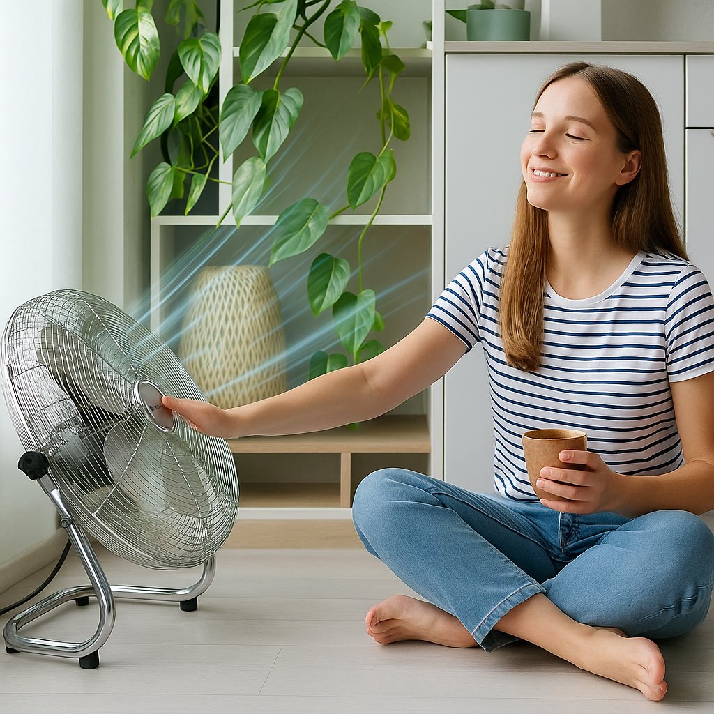 Ventilatore Industriale da Pavimento Diametro 45 cm 3 Livelli di Potenza TECHLY - immagine 2