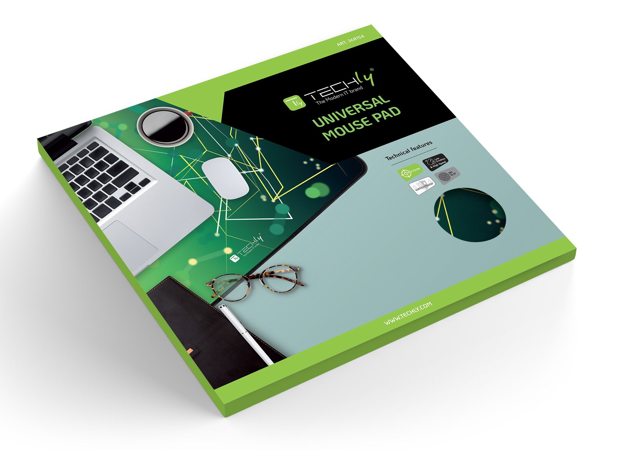 Tappetino Gaming Antiscivolo XL 450 x 400 mm Verde TECHLY - immagine 2