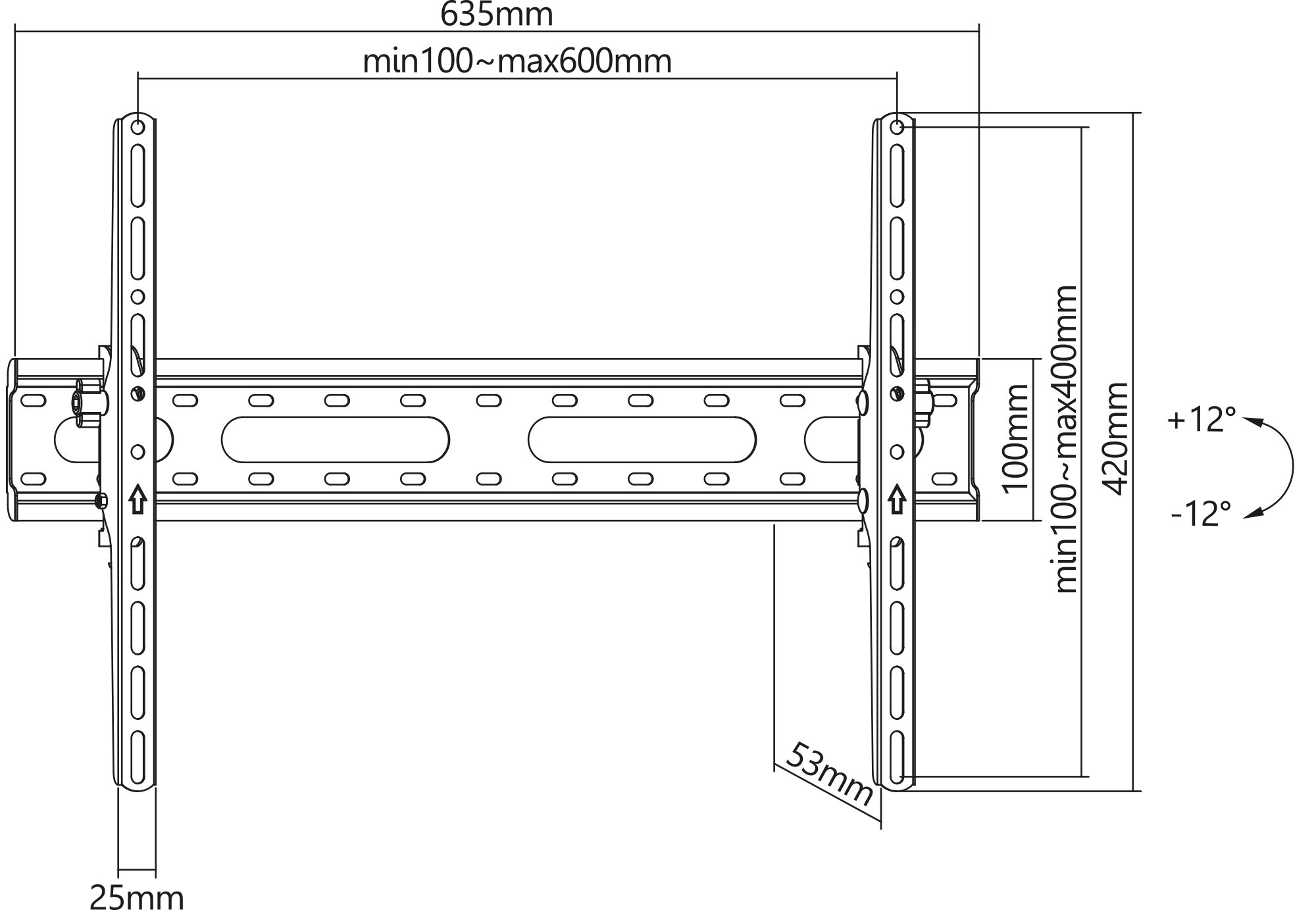 Staffa a Muro Inclinabile per TV 37-70'' MANHATTAN - immagine 3