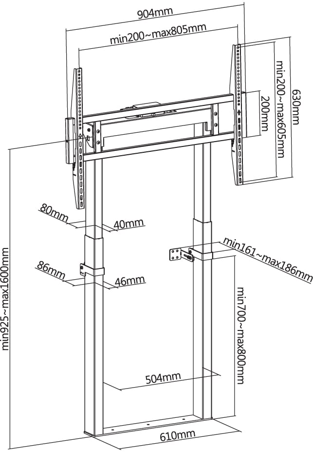 Supporto TV Motorizzato da Parete con Altezza Regolabile per TV da 55-100'' con Telecomando TECHLY - immagine 2