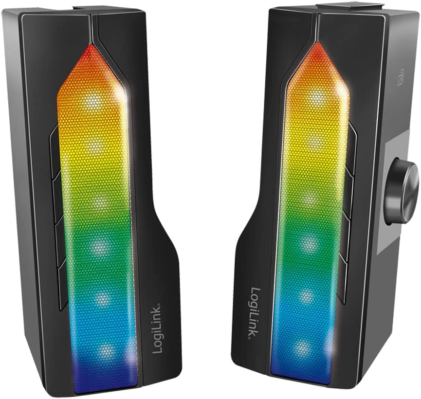 2 in 1 Gaming Sound System Soundbar e Speakers Bluetooth v5.0 Illuminazione RGB LOGILINK - immagine 3