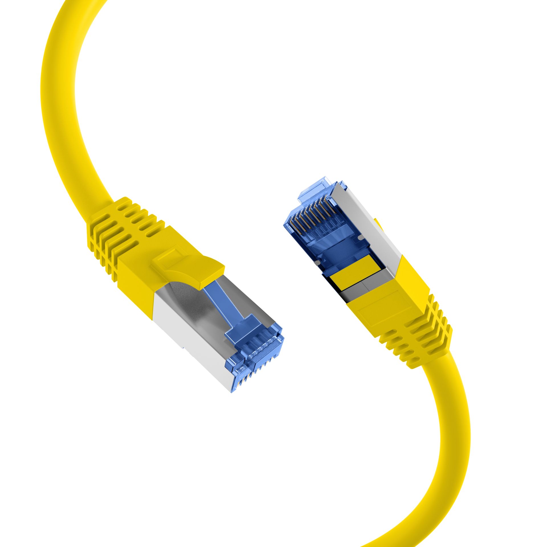 Cavo di Rete Patch in Rame Cat.6A S/FTP TPE Cat.7 Ultraflex Giallo 0,5m OEM - immagine 2