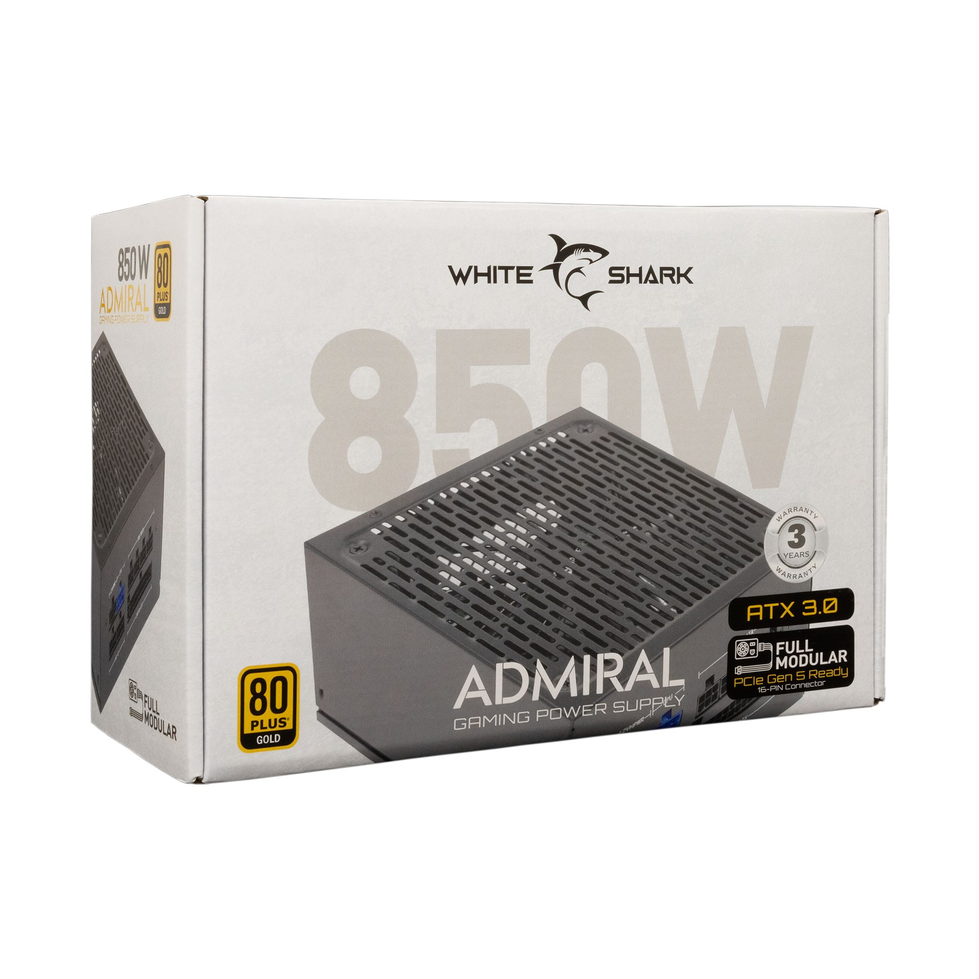 Alimentatore per PC ATX 850 Watt WHITE SHARK - immagine 2