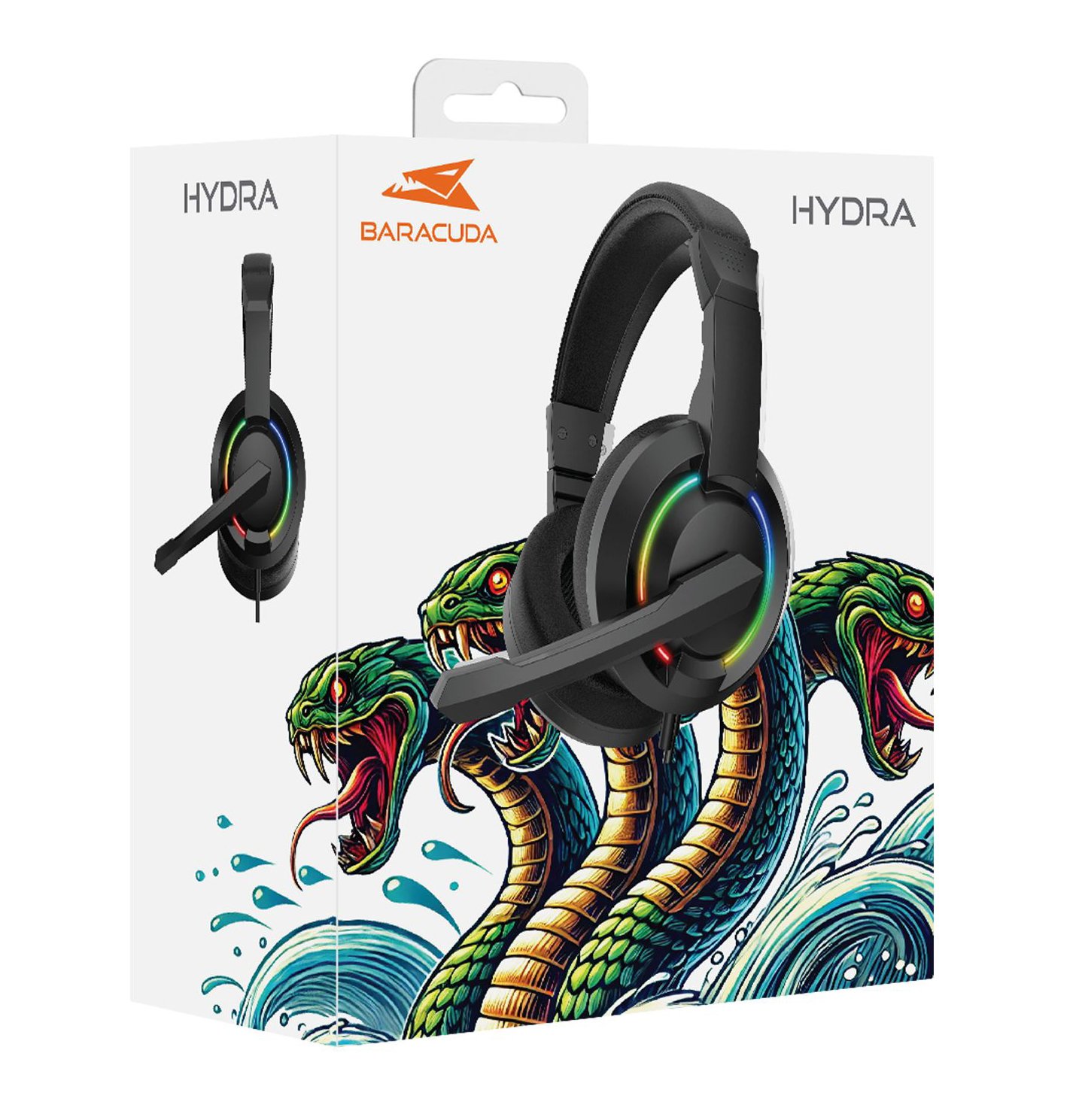 Cuffie Gaming con Microfono e Illuminazione RGB, BGH-021 HYDRA Nero BARACUDA - immagine 2
