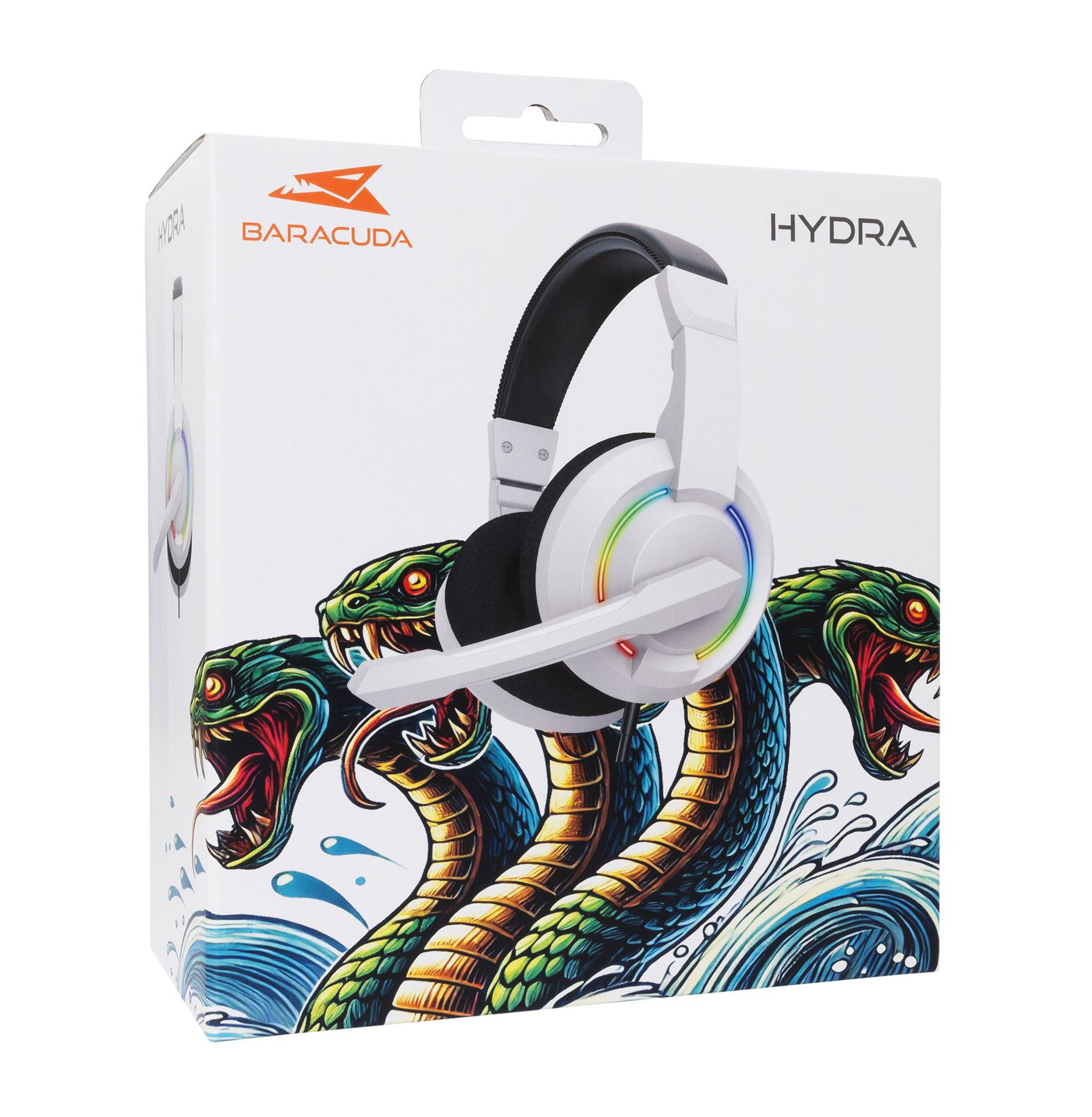 Cuffie Gaming con Microfono e Illuminazione RGB, BGH-021 HYDRA Bianco BARACUDA - immagine 2