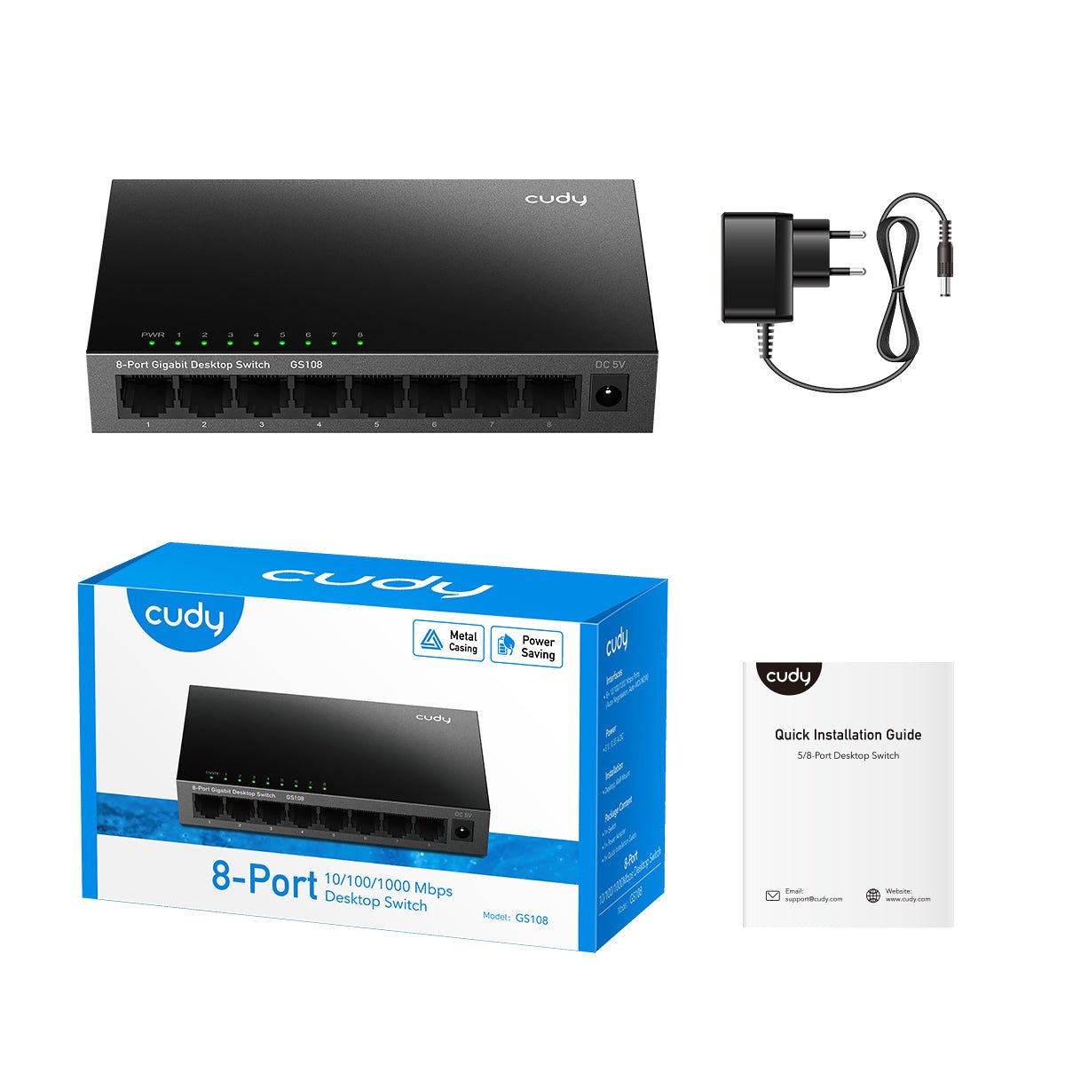 Switch Desktop Gigabit a 8 Porte, GS108 CUDY - immagine 2