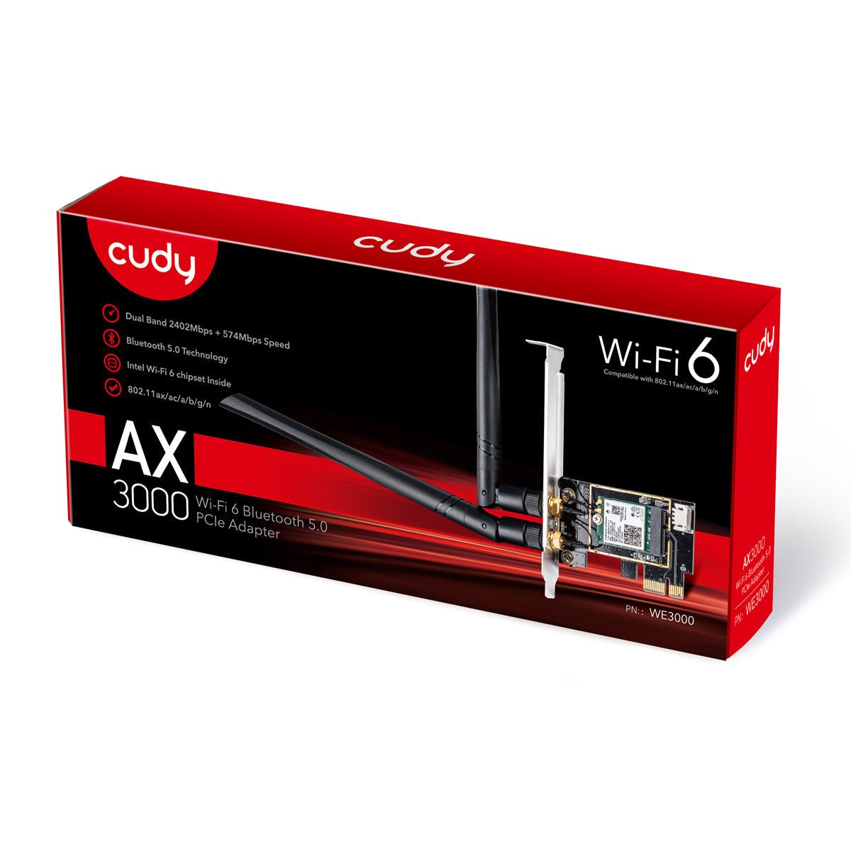 Adattatore PCI-E BT Wi-Fi 6 AX3000, WE3000 CUDY - immagine 2