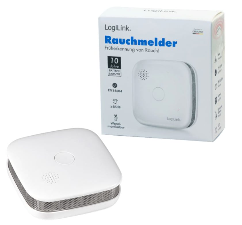 Rilevatore di Fumo >85 dB Fotoelettrico Batteria Litio Durata 10 anni LOGILINK - immagine 2