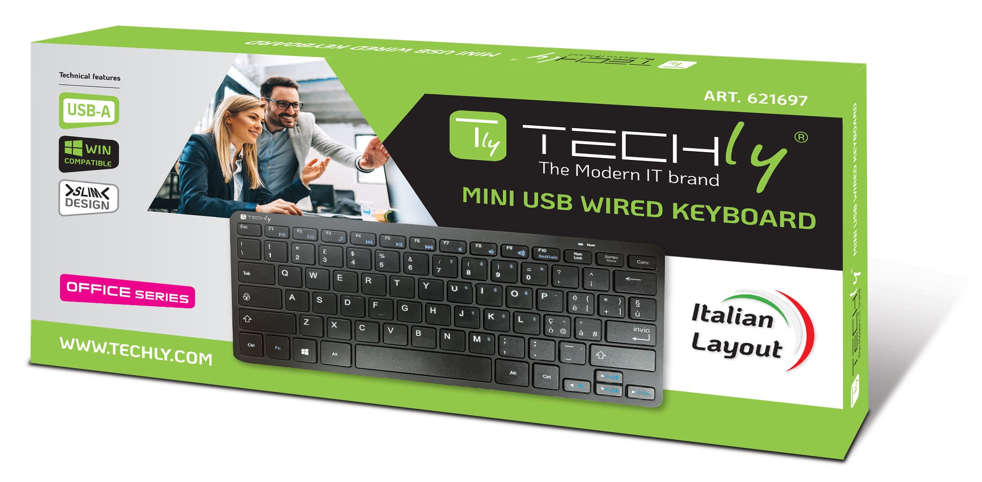 Mini Tastiera USB 78 Tasti Layout Italiano TECHLY - immagine 2