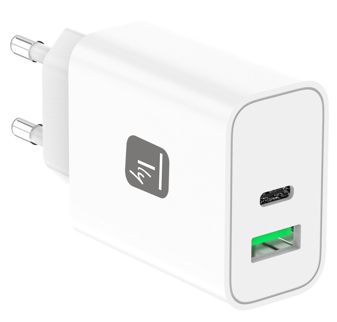 Caricatore Alimentatore GaN USB-C™ 30W e USB-A QC3.0 da Muro TECHLY - immagine 2