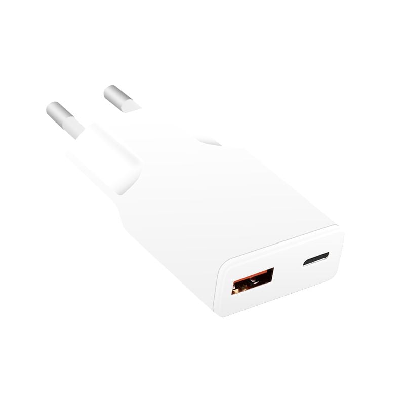 Caricatore Alimentatore GaN USB-C™ (PD) + USB-A (QC) da Muro 20W Bianco LOGILINK - immagine 2