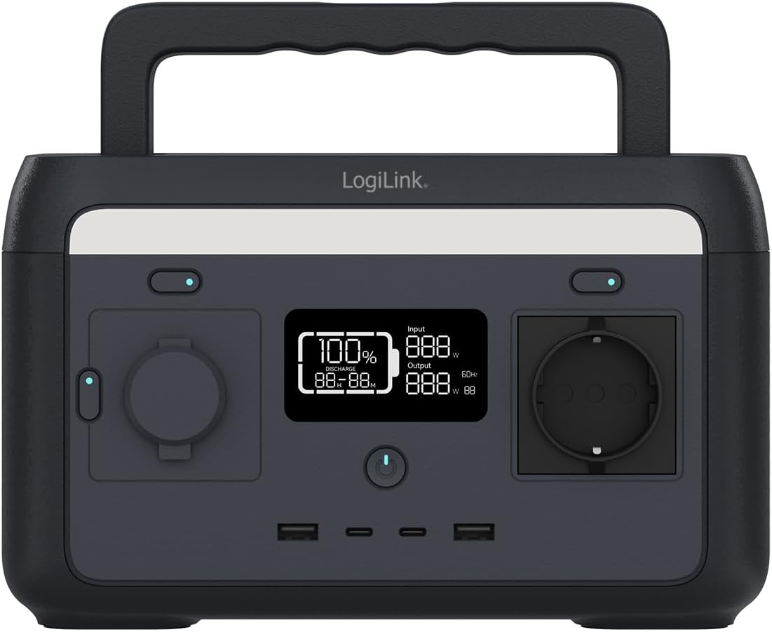 Stazione di Alimentazione Portatile 300W LiFePO4 Batteria Ricarica Solare Tuya LOGILINK - immagine 3