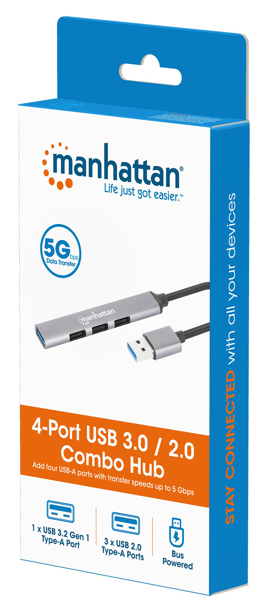 Hub USB 4 porte Combo USB3.2 / 2.0 MANHATTAN - immagine 2
