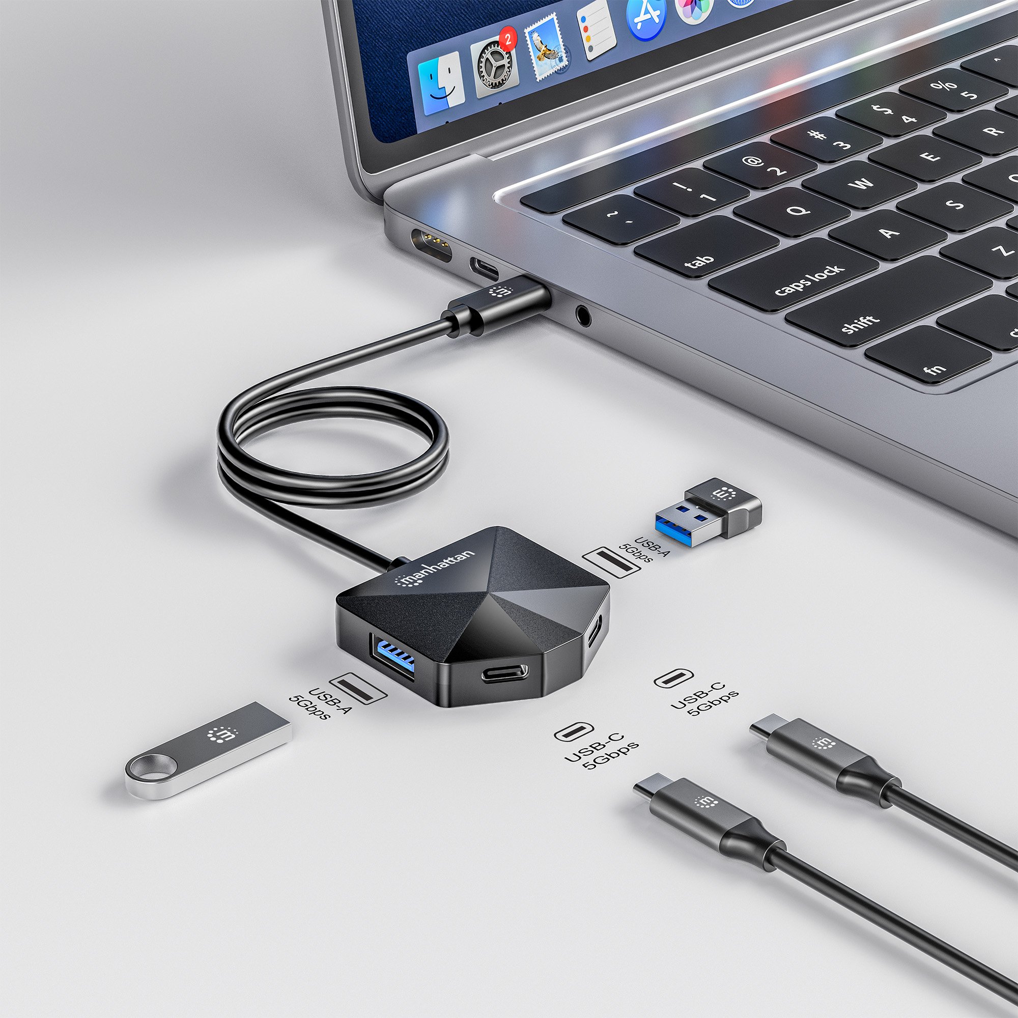 Hub USB 3.2 2x USB-A e 2x USB-C™ MANHATTAN - immagine 2
