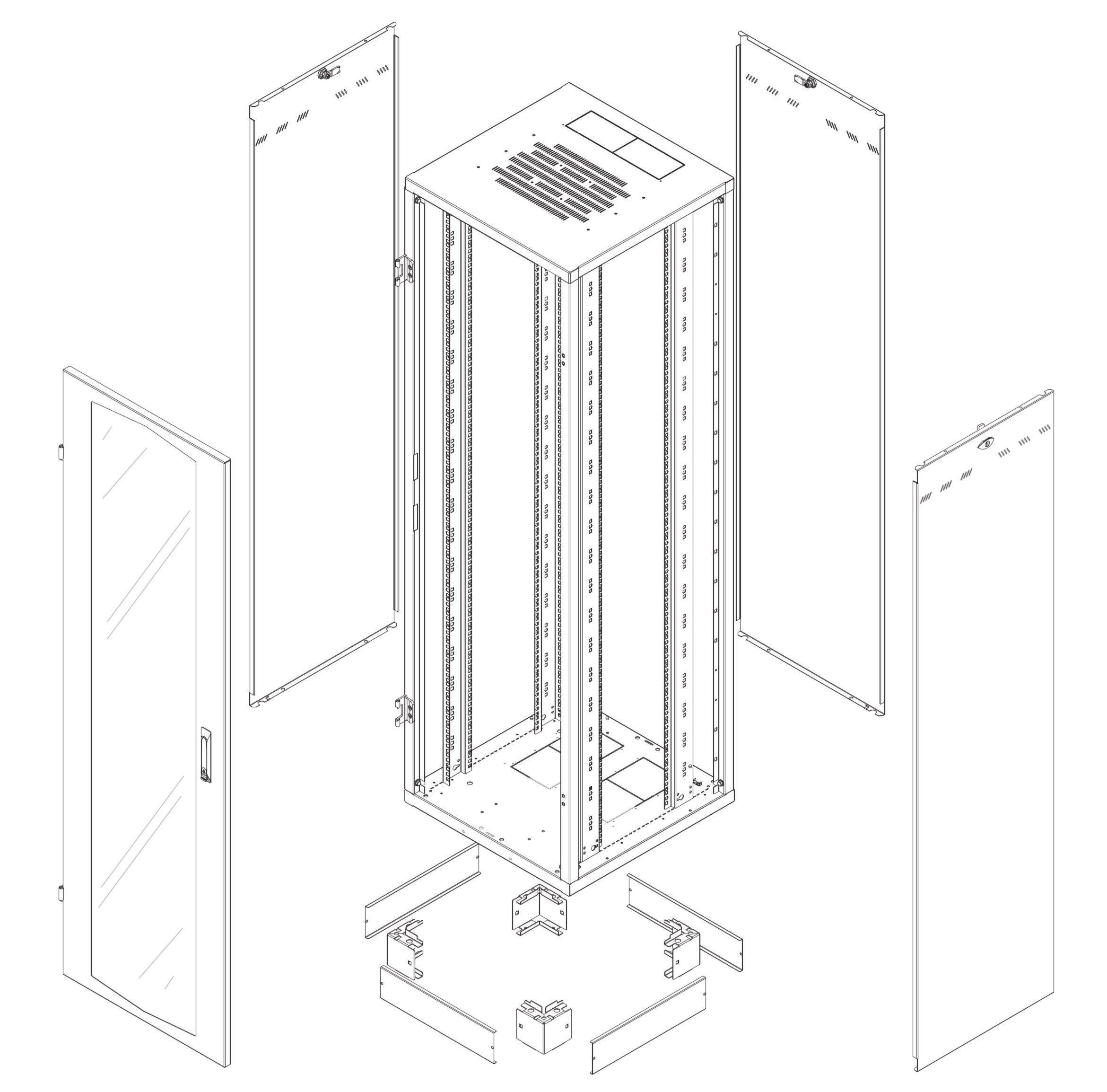 Armadio Rack NextGen 19'' 600x600 33U Grigio INTELLINET - immagine 2