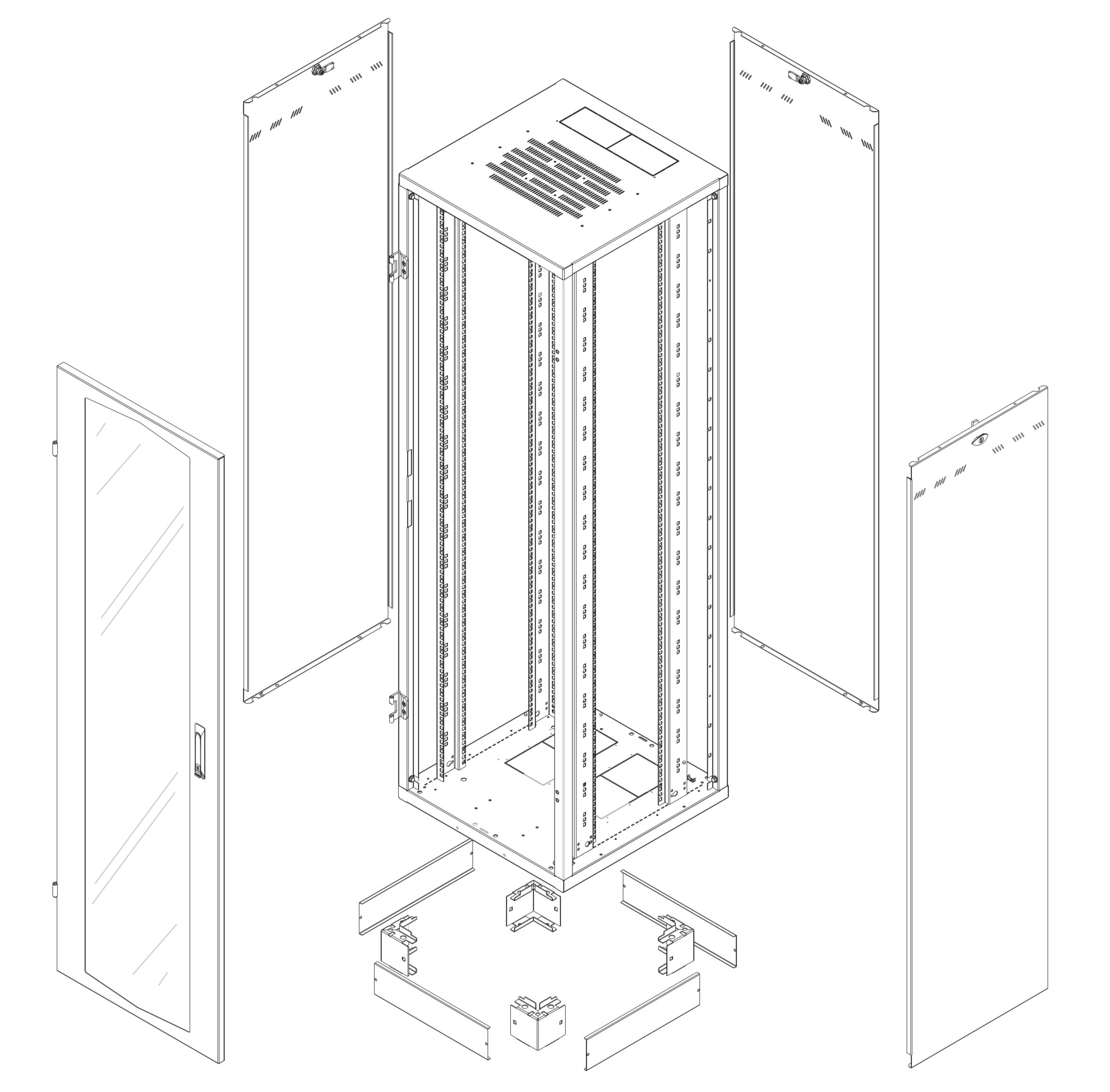 Armadio Rack NextGen 19'' 600x600 42U Grigio INTELLINET