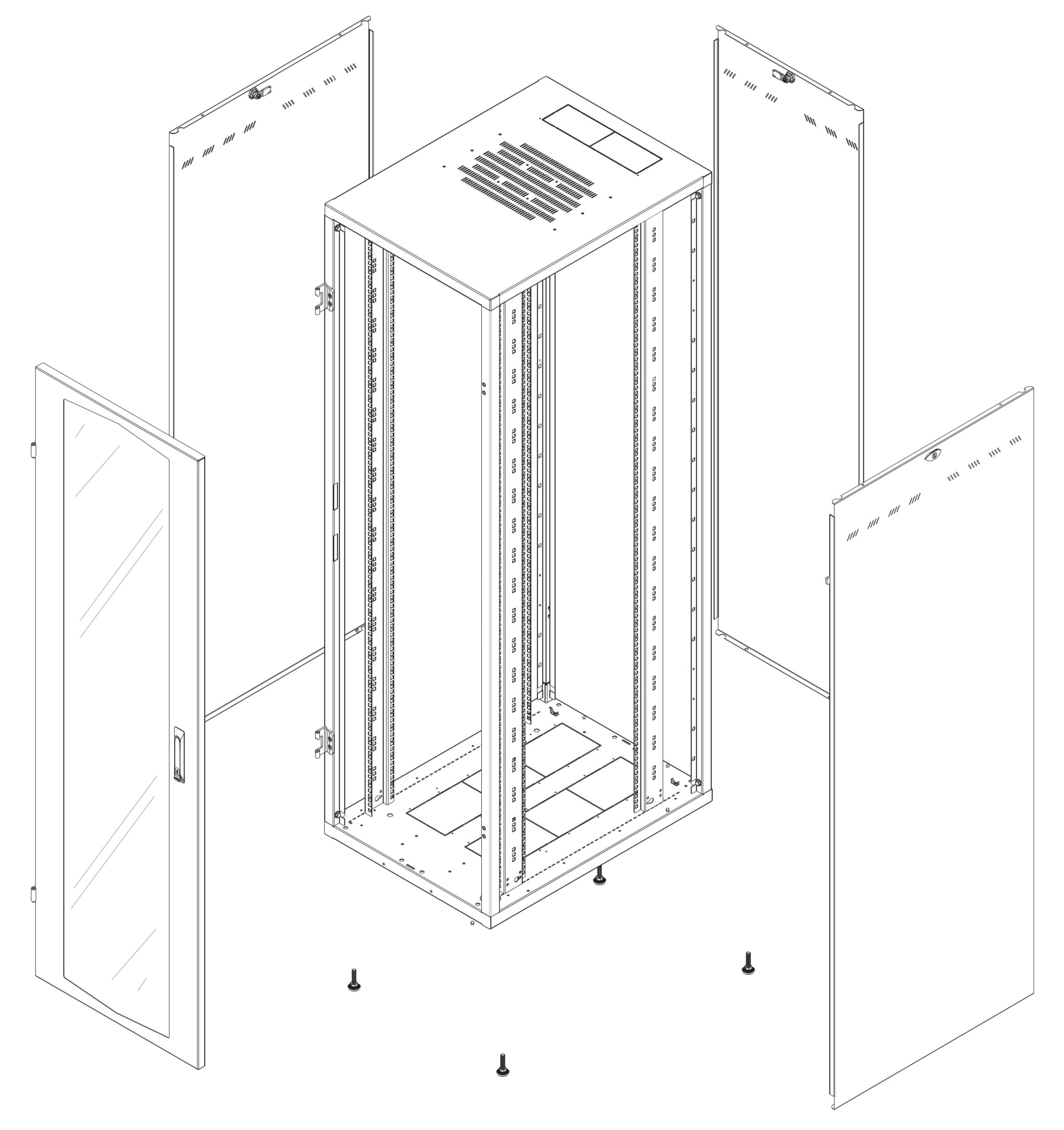 Armadio Rack NextGen 19'' 600x800 20U Grigio INTELLINET - immagine 2