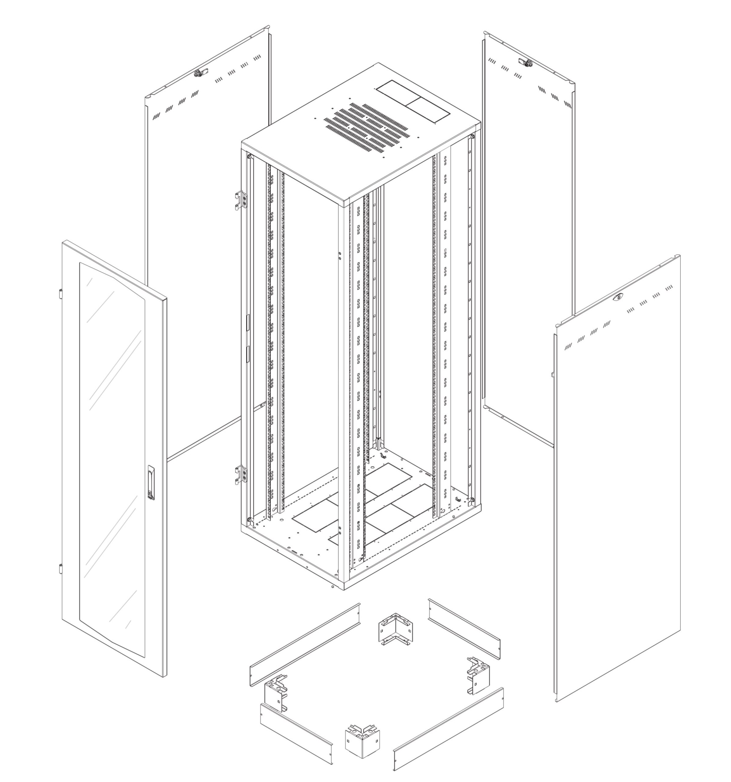 Armadio Rack NextGen 19'' 600x800 27U Grigio INTELLINET - immagine 2