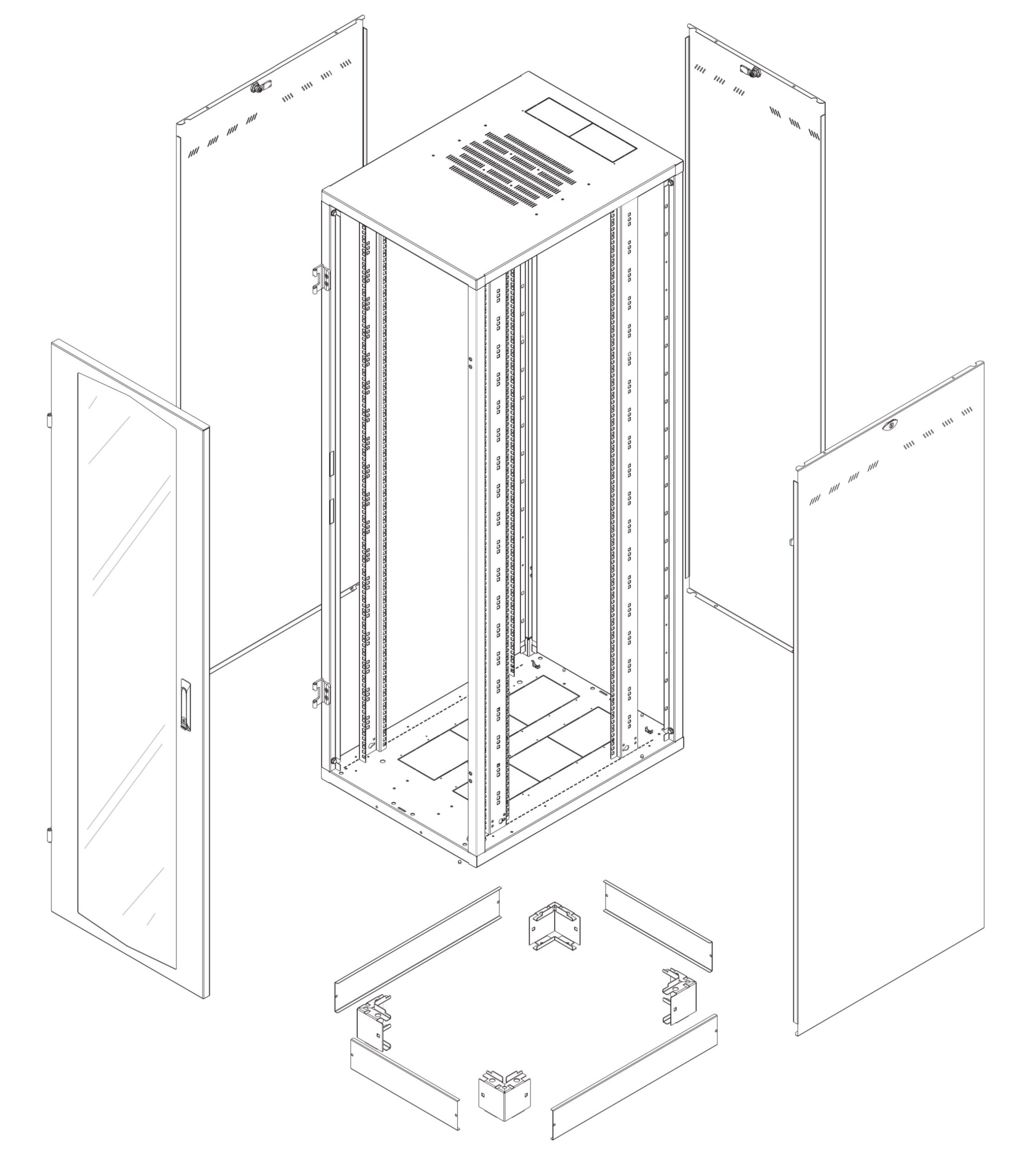 Armadio Rack NextGen 19'' 600x800 33U Nero INTELLINET - immagine 2